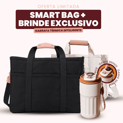 SmartBag Multicompartimento + BRINDE: Garrafa Térmica Com Visualizador de Temperatura