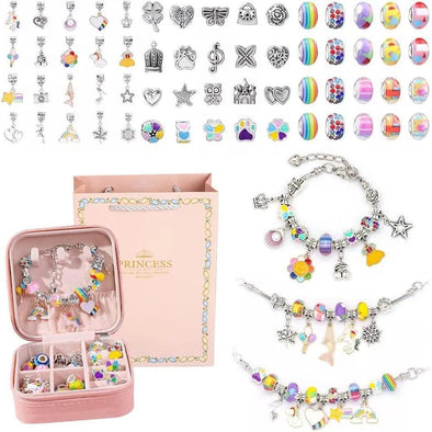 Kit Pulseiras e Berloques Infantil - 66 Peças