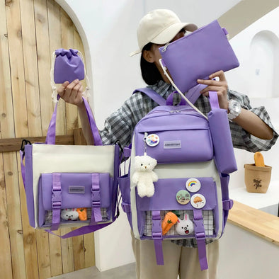 UniqBag - Kit Escolar Feminino 4 em 1
