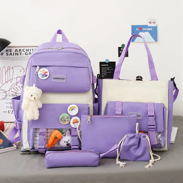 UniqBag - Kit Escolar Feminino 4 em 1