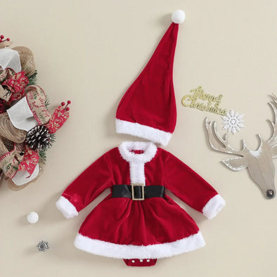 Vestido Mamãe Noel para Bebês 0-24 Meses