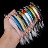 Kit 10 Isca Artificial Com Pena