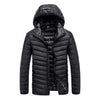 Jaqueta Impermeável Nylon Puffer Masculino com Bolsos e Capuz
